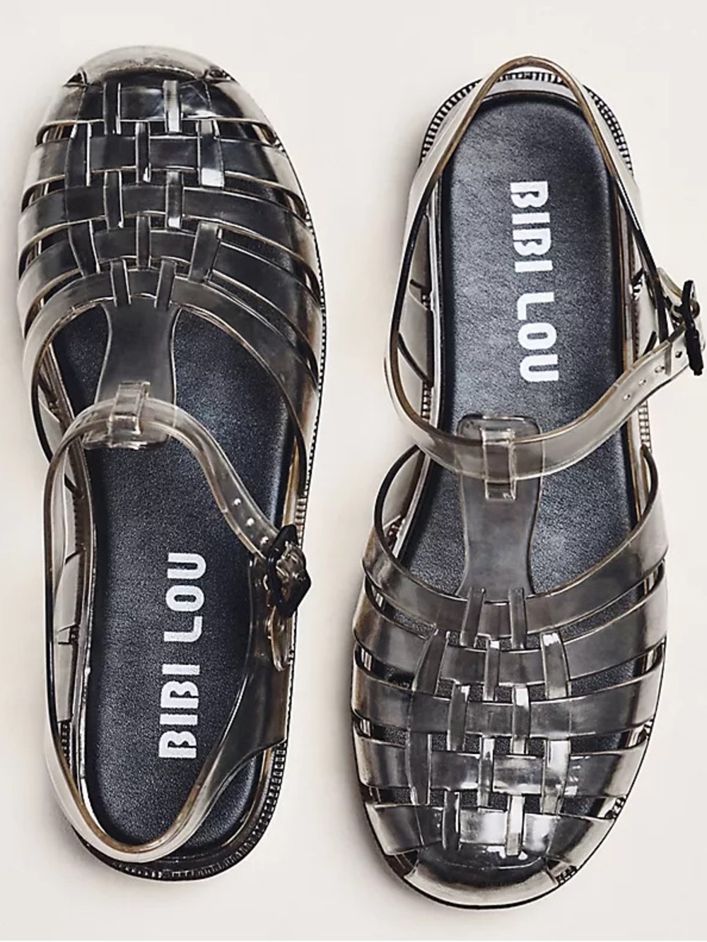 Brand New! Chic Gray Clear Jelly Sandals
